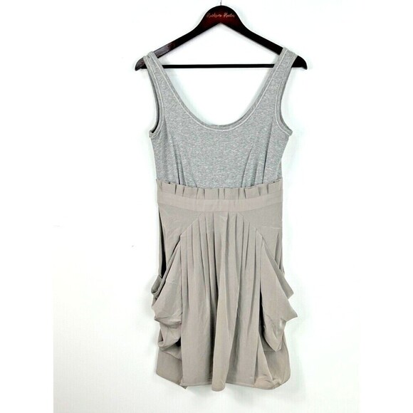 81 POPPIES Womens Gray Size 4 Drape Pockets Sleeveless Jersey Tank Dress H1 - Picture 2 of 12